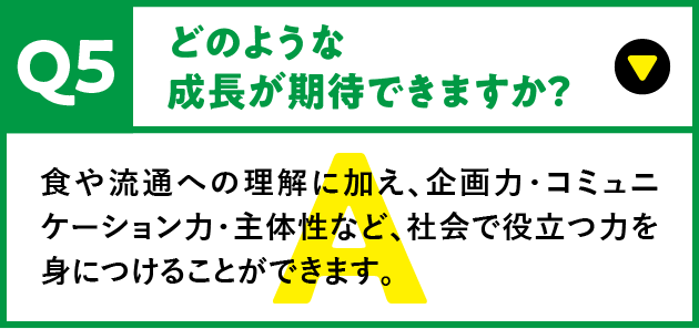 企画力・コミュニケーション力・主体性などを身につけることができます。